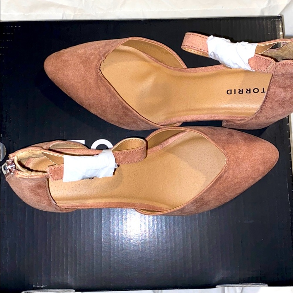Pink suede heels 7.5